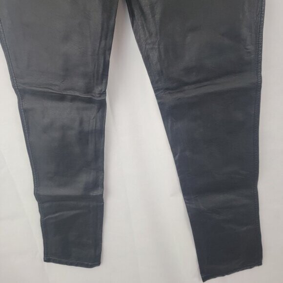 TRIPP NYC Mens Pants Sz 30 Black Faux Leather Pleather Vegan Skinny Goth Punk - Picture 6 of 14